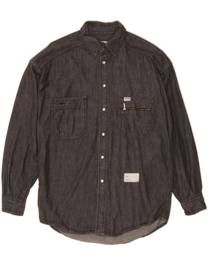 AMERICANINO Mens Denim Shirt Medium Grey Cotton Vintage Americanino and Second-Hand Americanino from Messina Hembry 