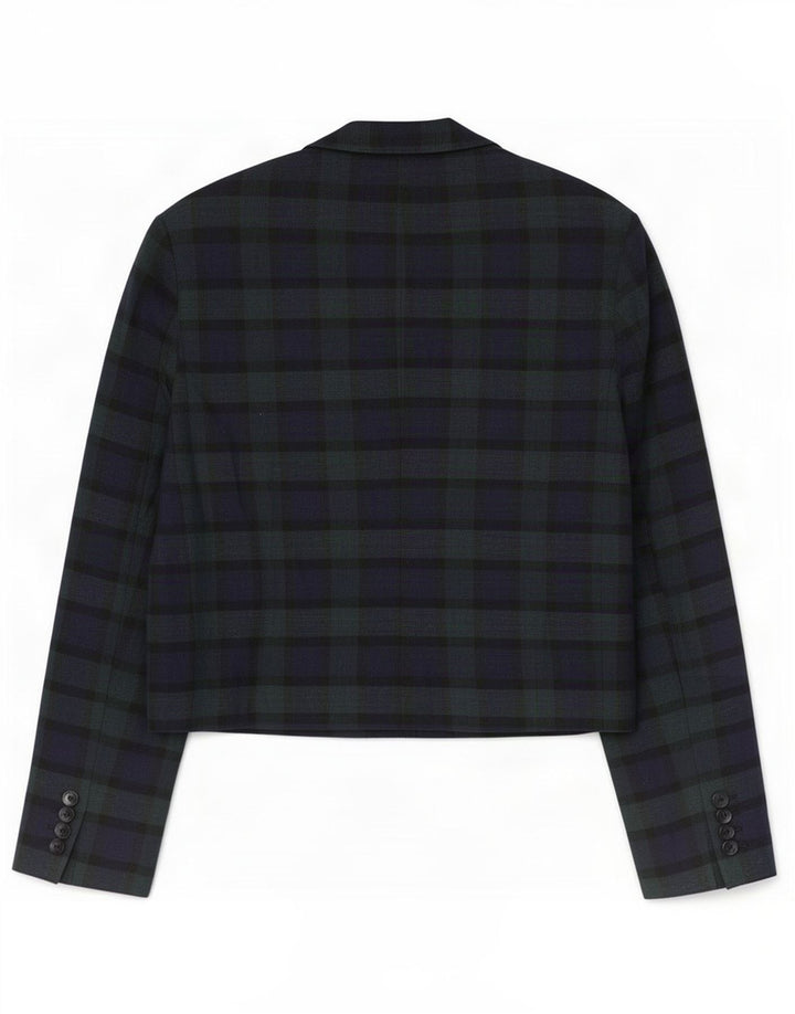 Vintage dame 2-knaps blazerjakke UK 14 Medium Green Check