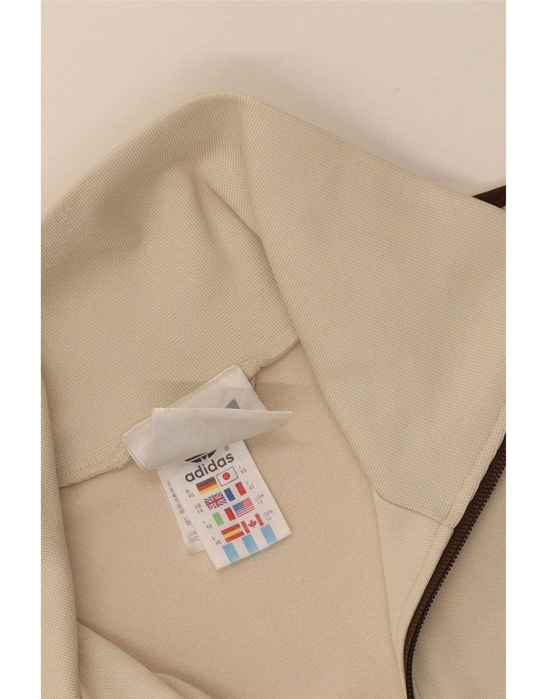 Adidas træningsdragt topjakke til kvinder UK 14 Medium Beige Bomuld