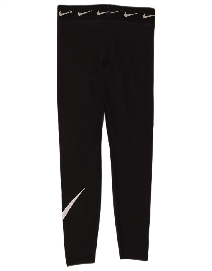 Nike Dame Grafiske Leggings UK 12 Medium Sort Bomuld