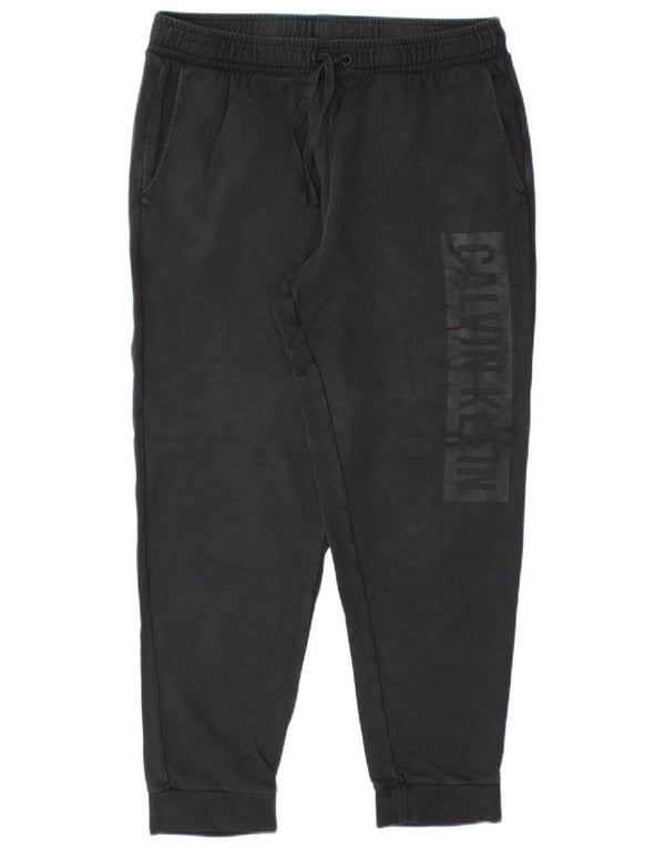 Calvin Klein Mens Graphic Tracksuit Trousers Joggers Medium  Black Cotton
