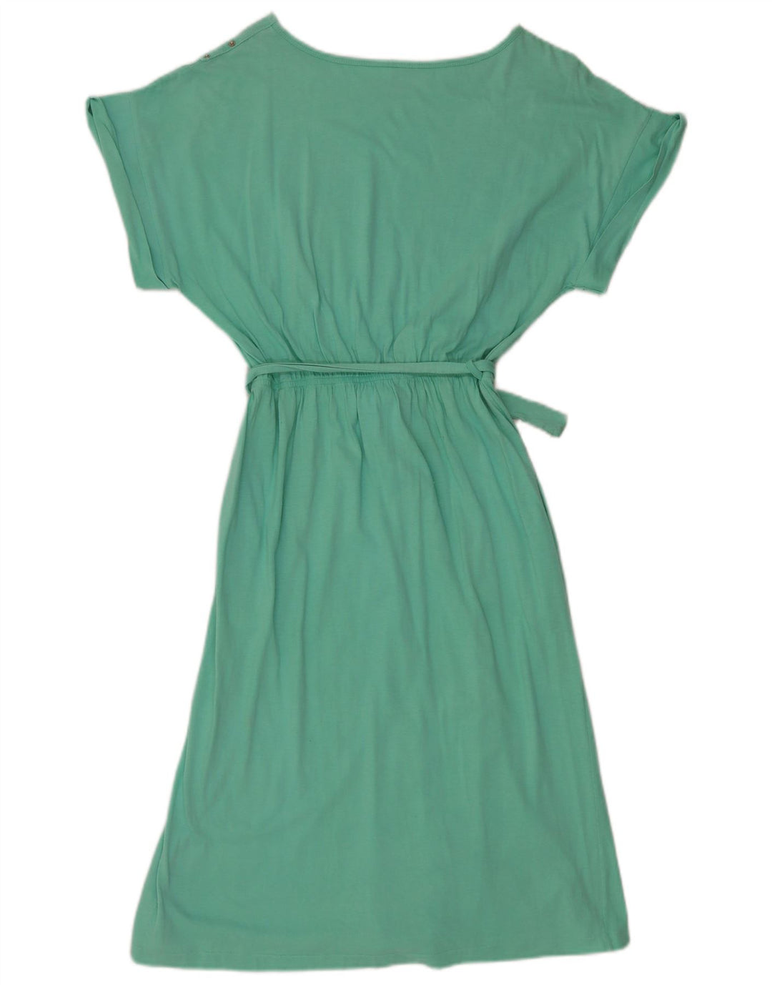 VINTAGE Womens Basic Dress EU 40 Medium Green Bomuld