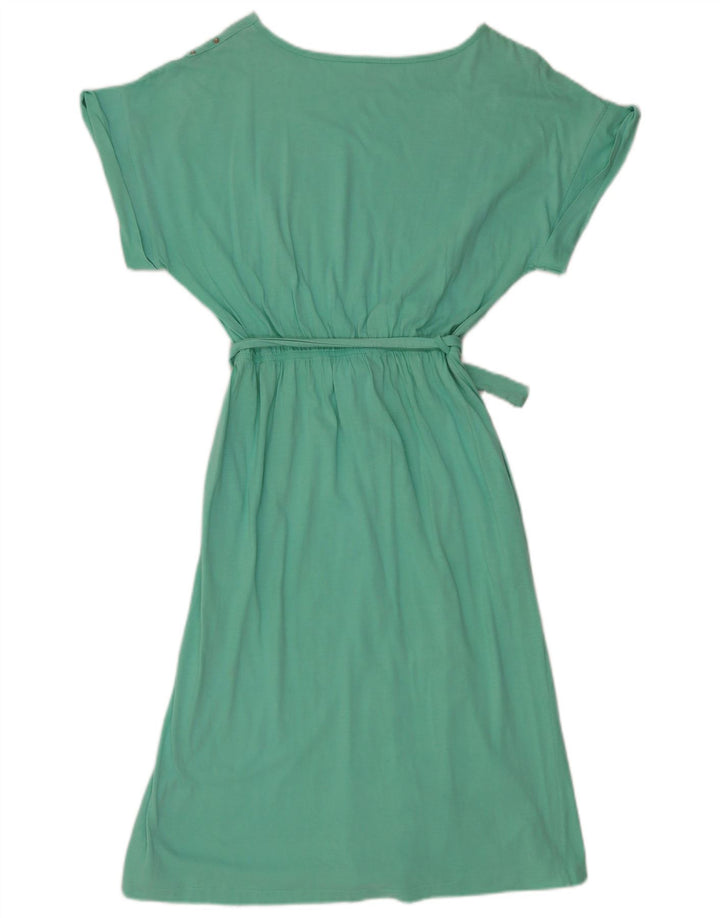 VINTAGE Womens Basic Dress EU 40 Medium Green Bomuld