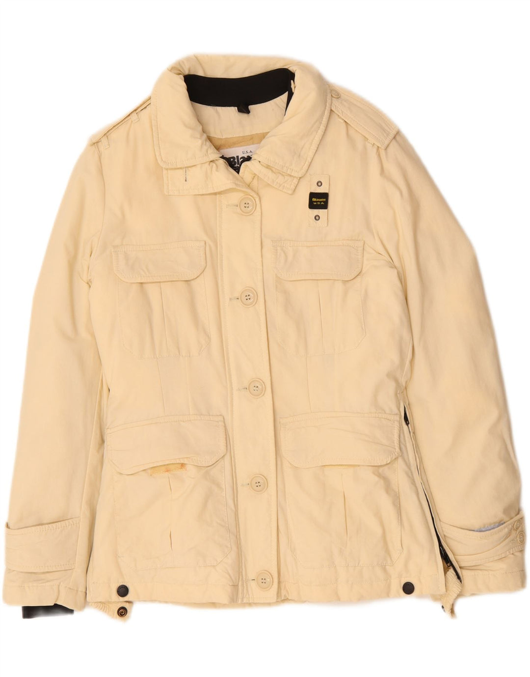 Blauer Oversized Military Jacket UK 10 Small Beige