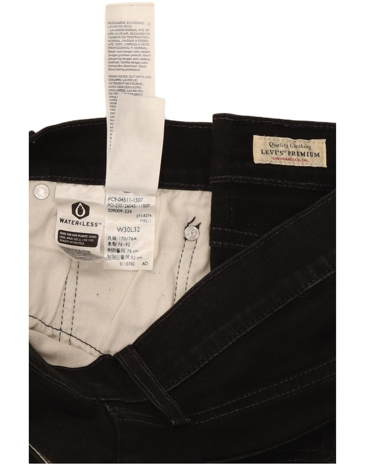 Levi's Herre 511 Slim Jeans W30 L32 Sort Bomuld