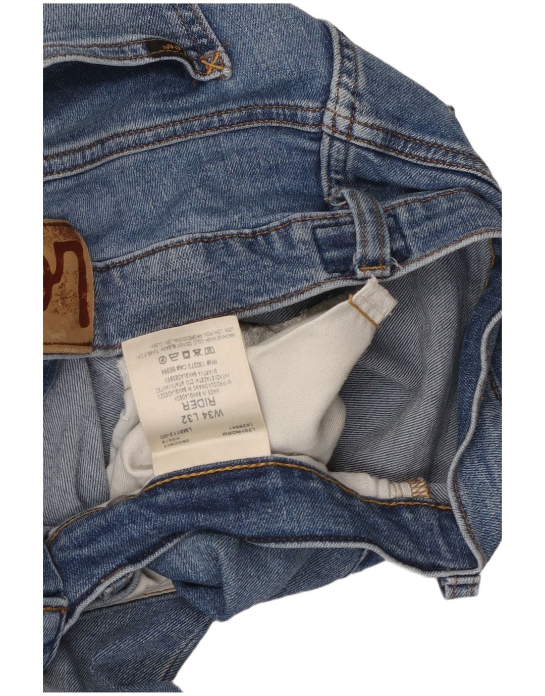 LEE Dame Rider Slim Jeans W34 L32 Blå Bomuld