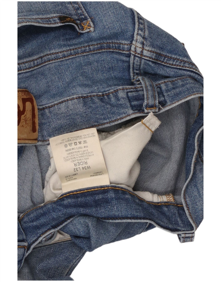LEE Dame Rider Slim Jeans W34 L32 Blå Bomuld