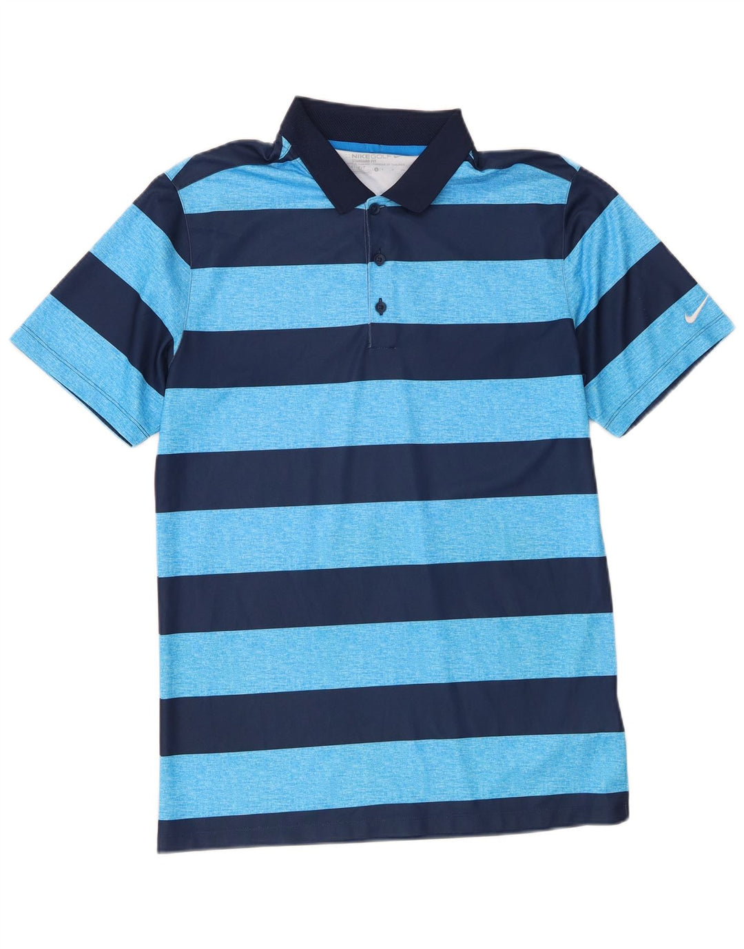 Nike Herre Dri Fit Standard Polo Shirt Lille blå stribet polyester
