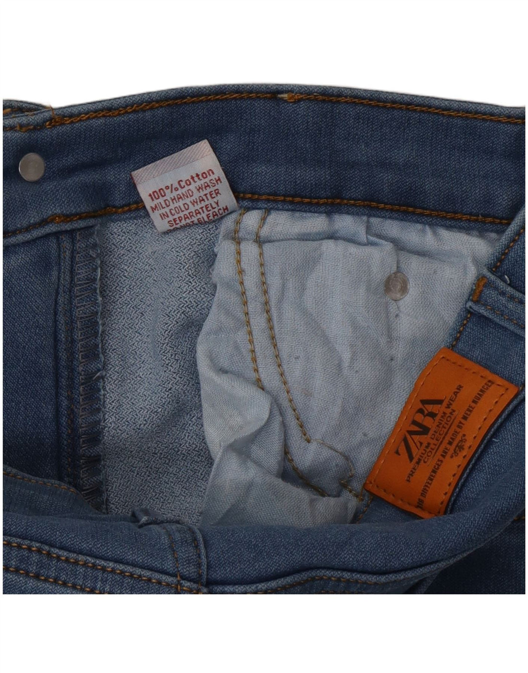 Zara Straight Jeans til mænd W30 L29 Blå Bomuld