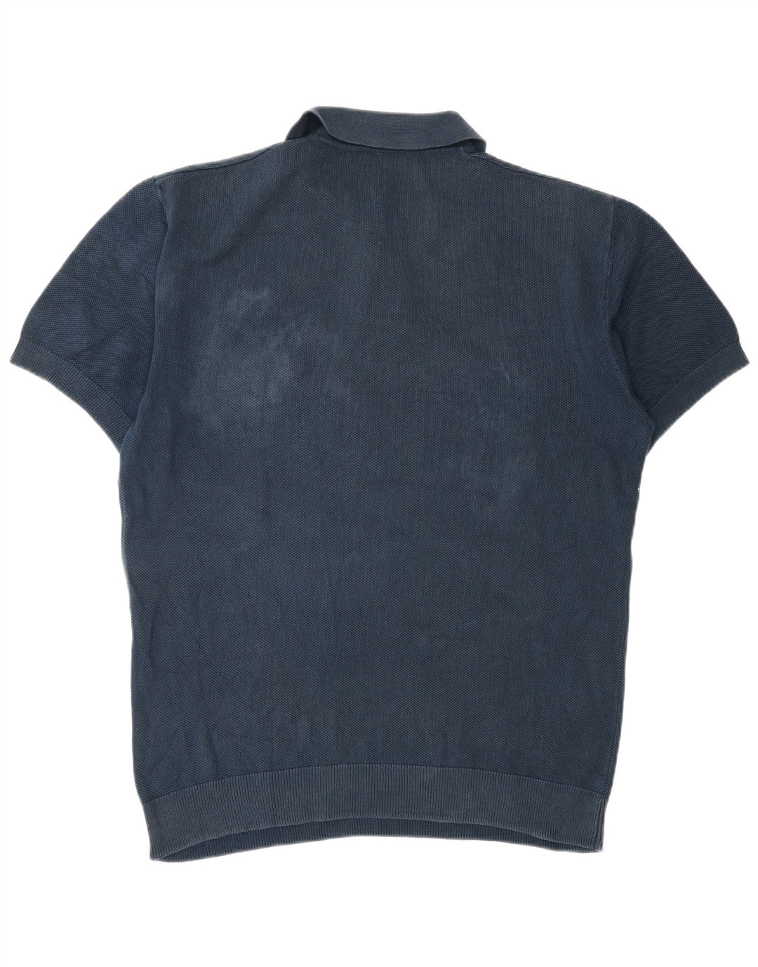 Zara Herre Kortærmet Polo Neck Jumper Sweater Medium Navy Blue