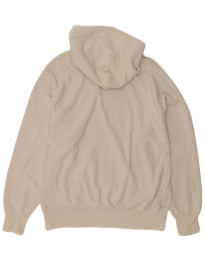 Champion Herre Reverse Weave Hoodie Jumper Large White Bomuld