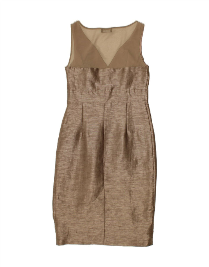 PRINCIPLES Womens Sleeveless Sheath Dress UK 8 Small Brown Linen Vintage Principles and Second-Hand Principles from Messina Hembry 