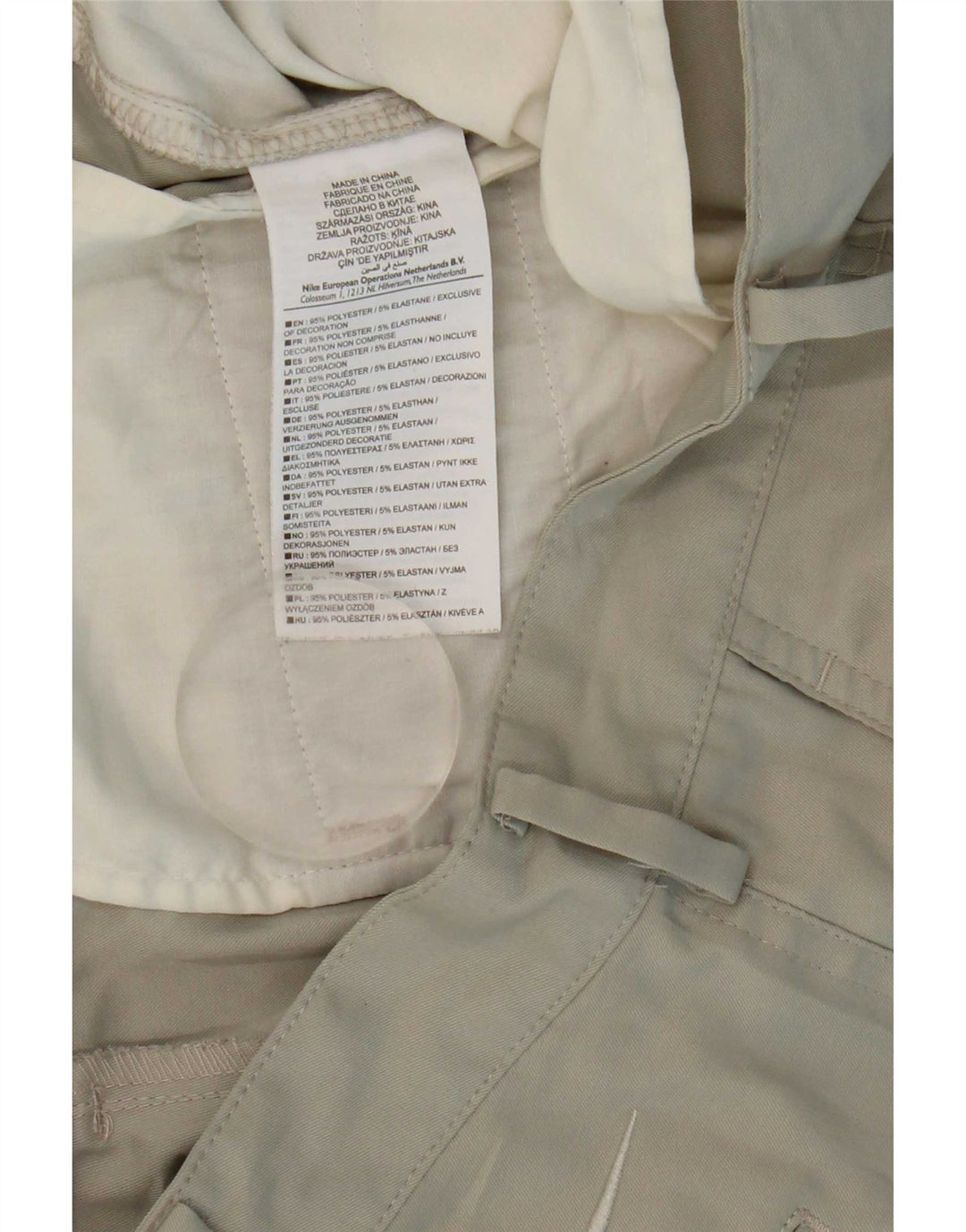 Nike Herre Dri Fit Lige Chinobukser W32 L32 Beige Polyester