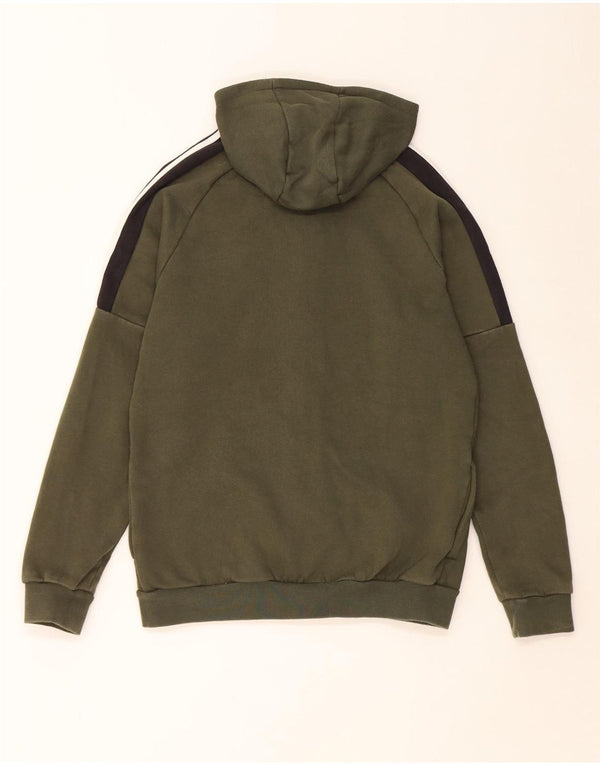 Adidas hættetrøje med lynlås til drenge 15-16 år Grøn Colourblock Bomuld