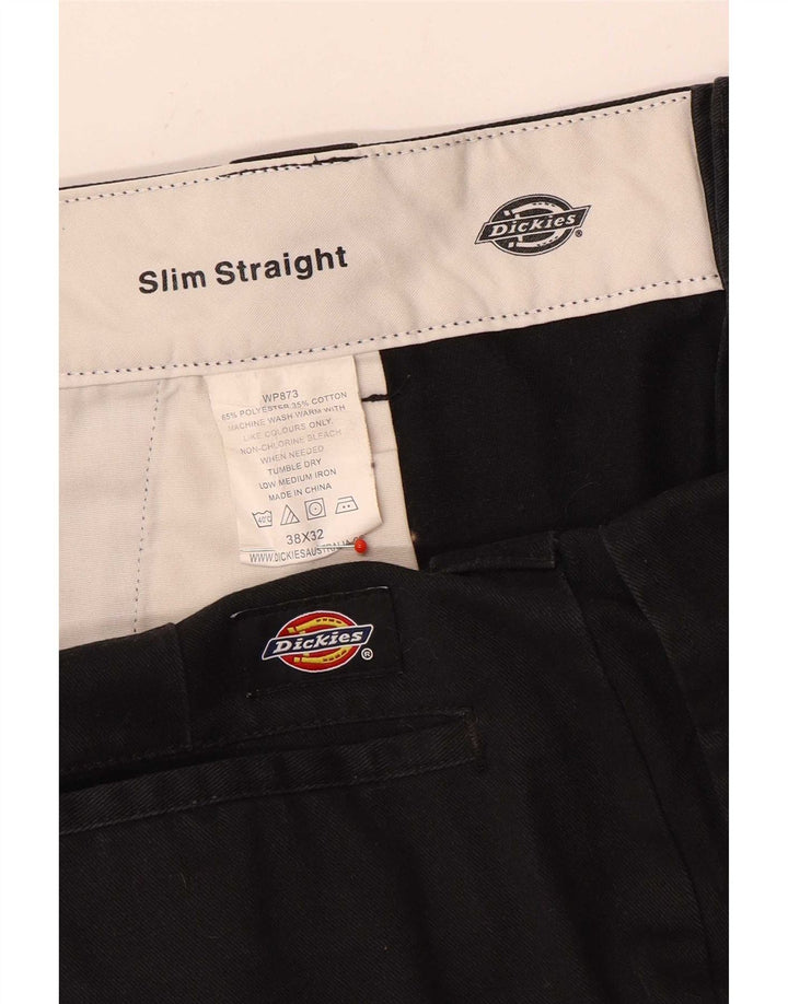 Dickies Herre Slim Straight Chino Bukser W38 L32 Sort Polyester