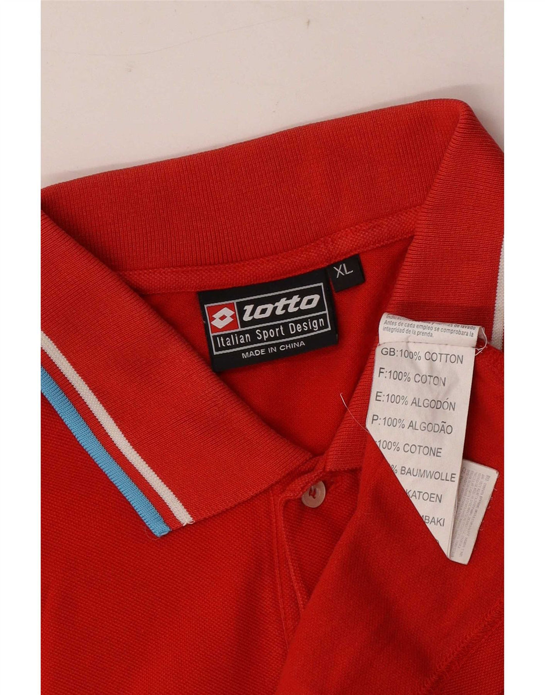 Lotto Herre Polo Shirt XL Rød Bomuld