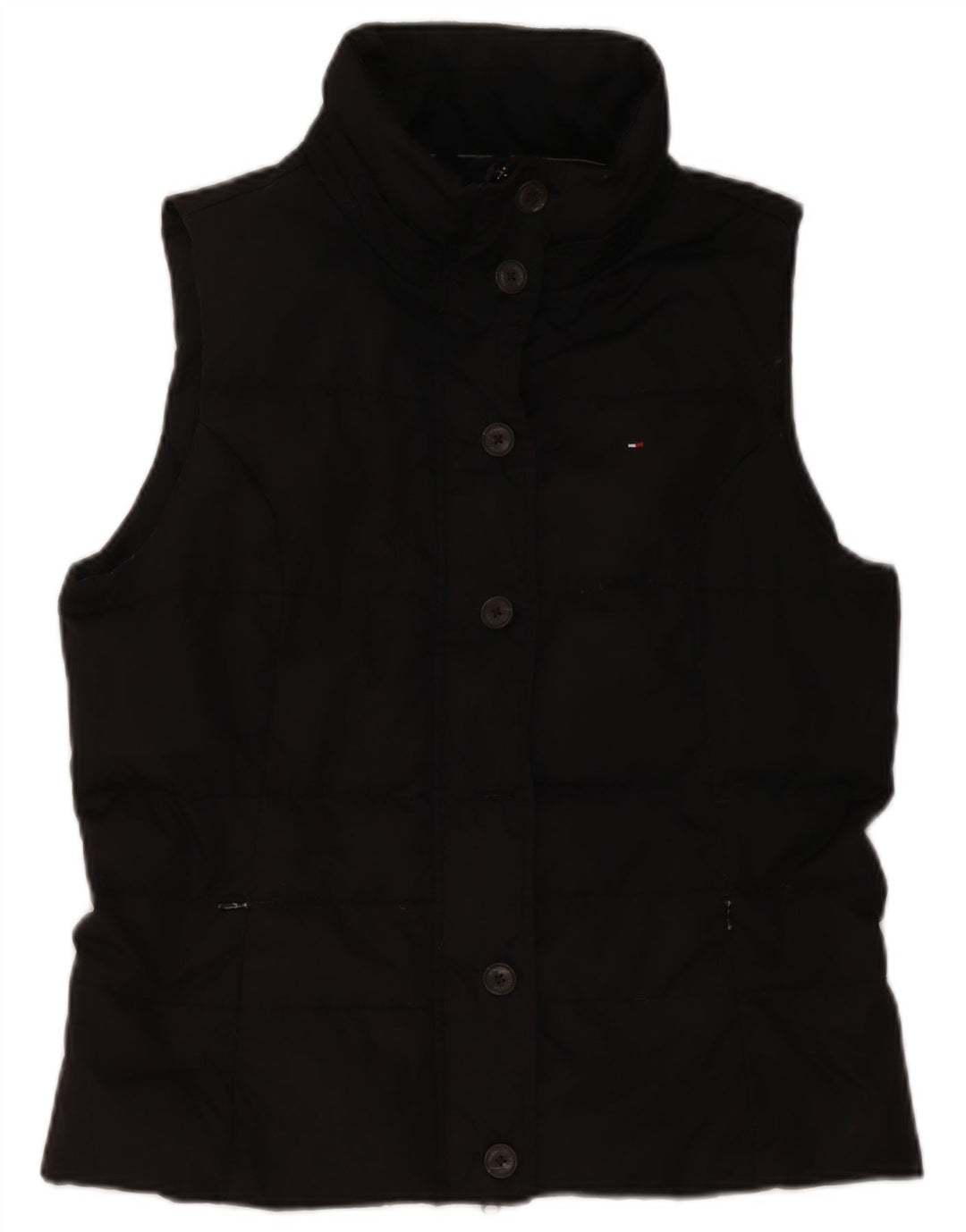 Tommy Hilfiger Dame Polstret Gilet UK 14 Large Black Polyester