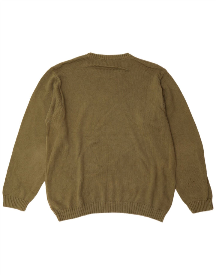 Izod Herre sweater med rund hals XL Khaki Bomuld