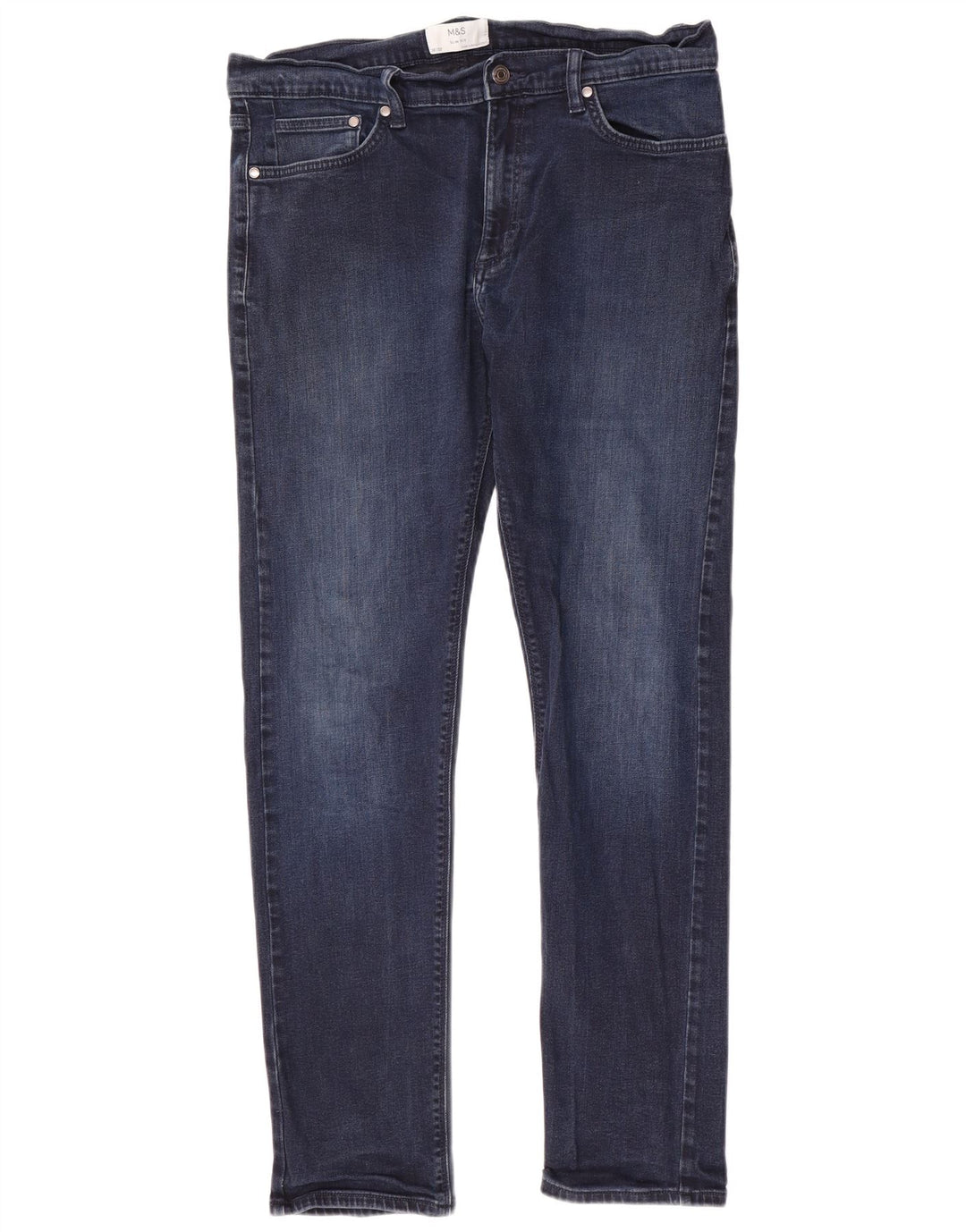 Marks & Spencer Herre Slim Jeans W36 L33 Marineblå Bomuld