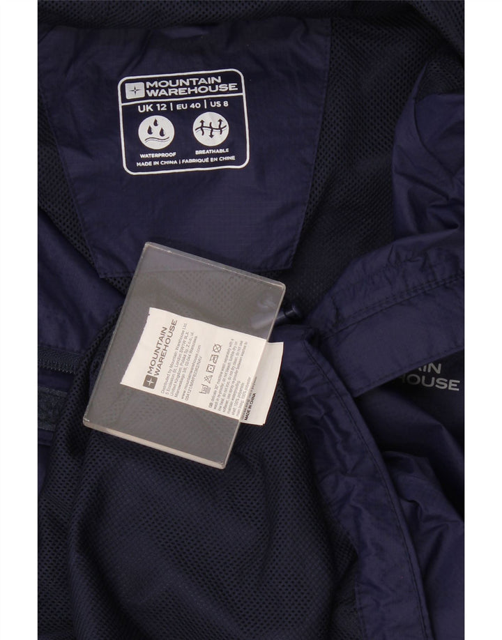 Mountain Warehouse Dame Regnjakke med hætte UK 12 Medium Navy Blue