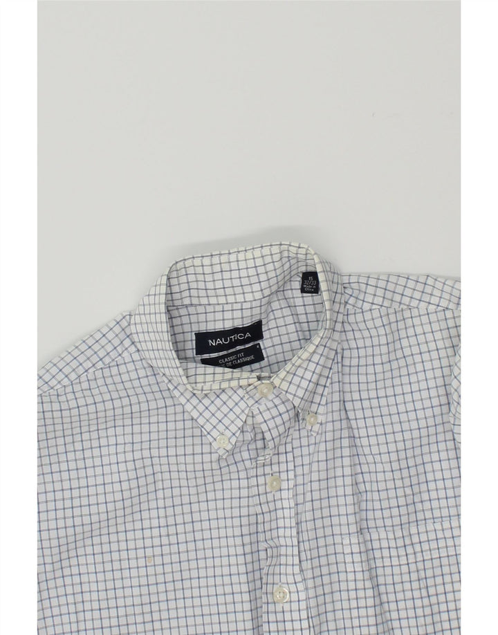 NAUTICA Mens Classic Fit Shirt Size 15  Medium White Check Vintage Nautica and Second-Hand Nautica from Messina Hembry 