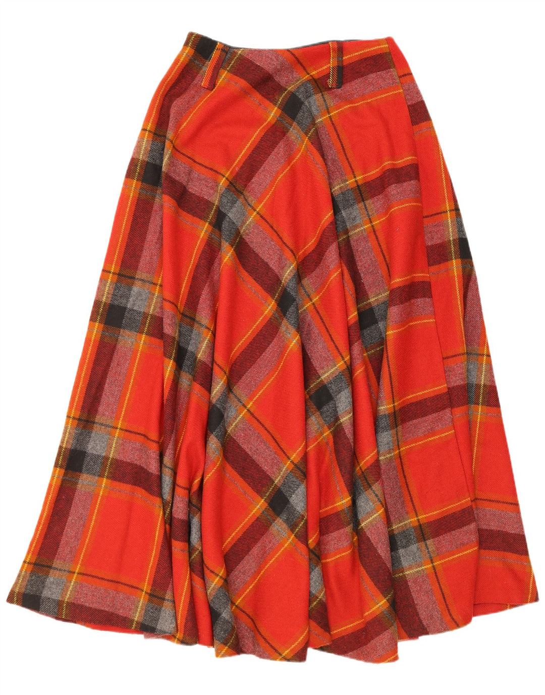 Vintage Kvinders Flared Nederdel W28 Medium Rød Plaid