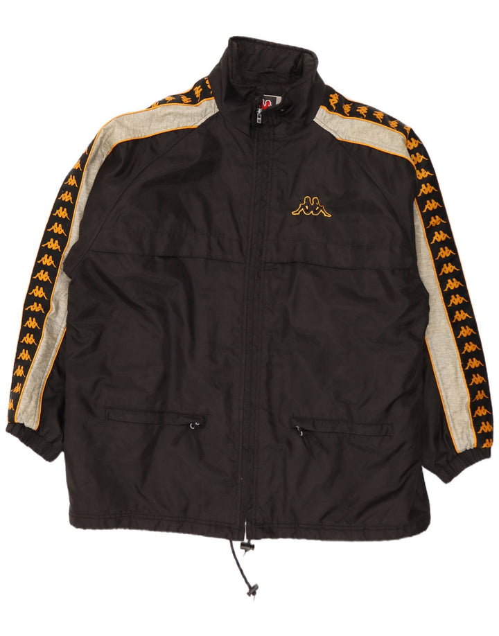 Kappa Herre grafisk træningsdragt Topjakke XL Sort Colourblock Nylon