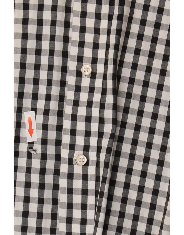 Tommy Hilfiger Herreskjorte Størrelse 17 1/2 XL Sort Gingham Bomuld