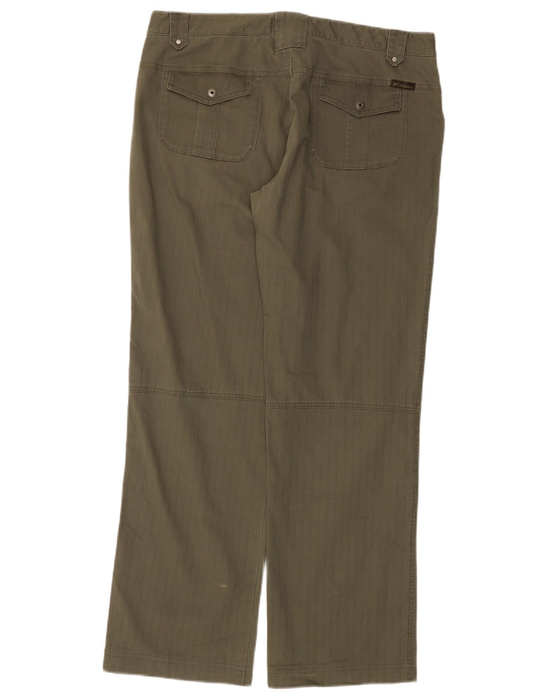 COLUMBIA Lige fritidsbukser til kvinder US 12 Large W34 L31 Khaki stribet