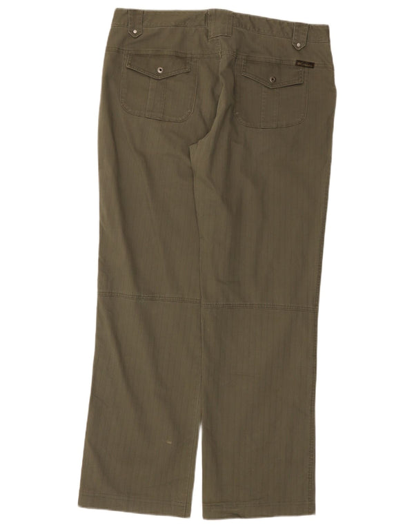 COLUMBIA Lige fritidsbukser til kvinder US 12 Large W34 L31 Khaki stribet