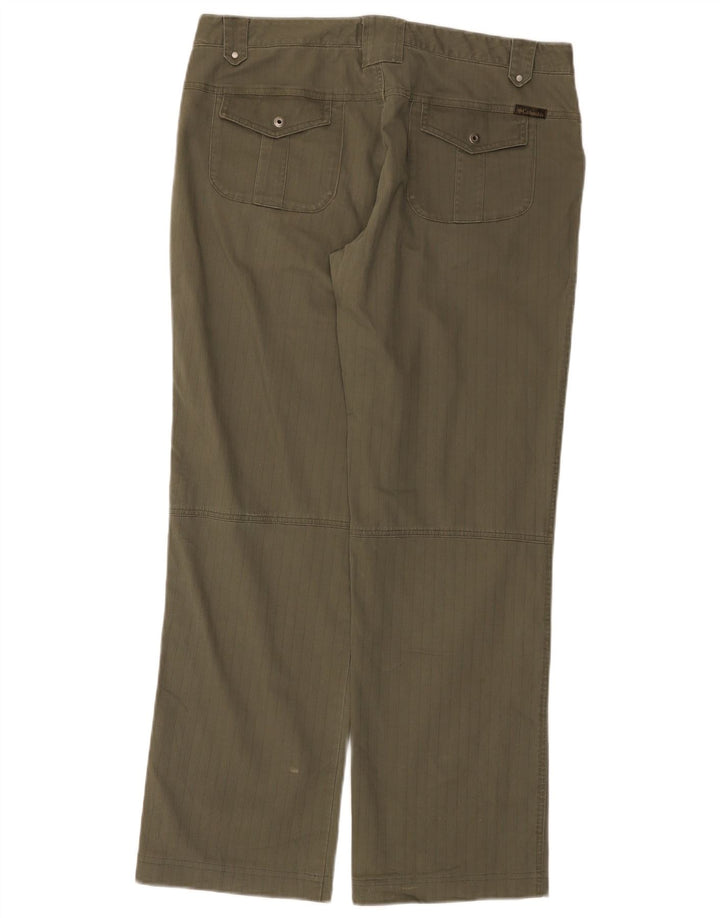 COLUMBIA Lige fritidsbukser til kvinder US 12 Large W34 L31 Khaki stribet