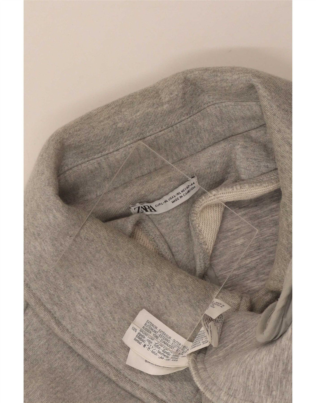 Zara Womens Bomber Jacket UK 16 Large Grå Bomuld