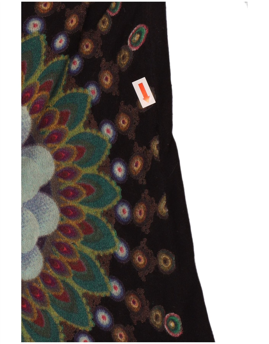 DESIGUAL Womens Abstract Pattern Boat Neck Jumper Sweater UK 18 XL Black