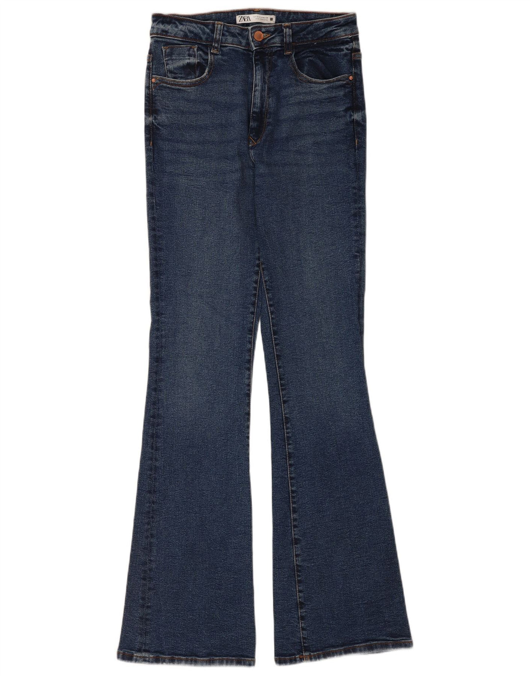 Zara Dame Flared Jeans EU 40 Medium W30 L34 Blå