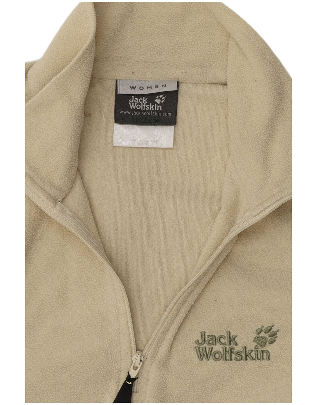 JACK WOLFSKIN Womens Zip Neck Fleece Jumper UK 10 Small  Beige Polyester