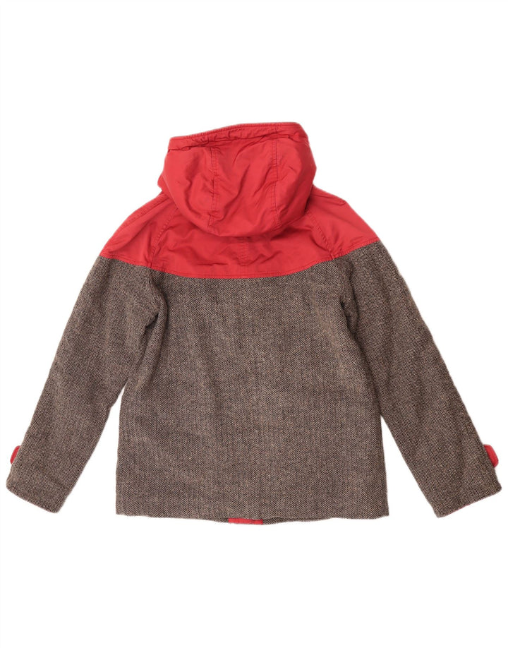 Museum Dame hætte vindjakke UK 10 Small Grey Colourblock Uld