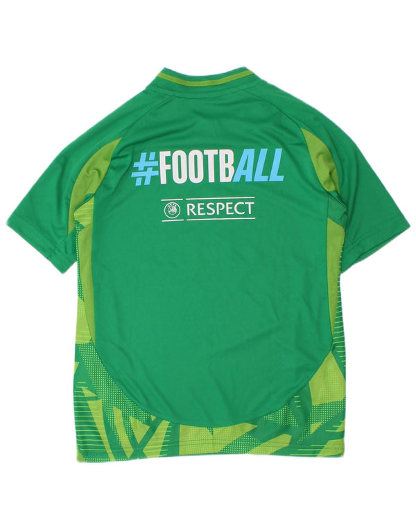 Adidas Boys Aeroready Grafisk T-Shirt Top 7-8 år Grøn Colourblock