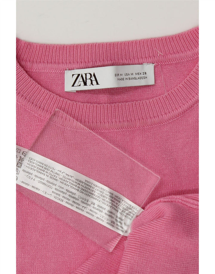 ZARA Womens Crop Vest Tank Top UK 12 Medium Pink Viscose Vintage Zara and Second-Hand Zara from Messina Hembry 