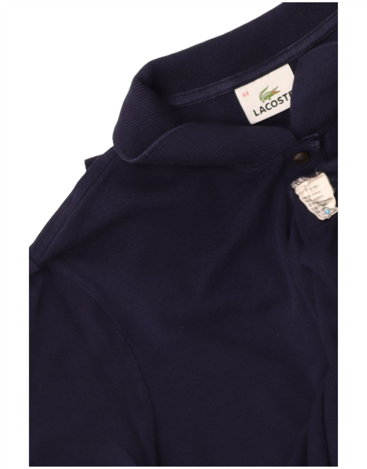 LACOSTE Womens Polo Shirt EU 44 Large Navy Blue Cotton