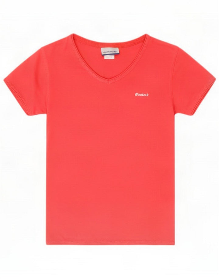Reebok Womens Crop T-Shirt Top UK 8 Small Red Polyester
