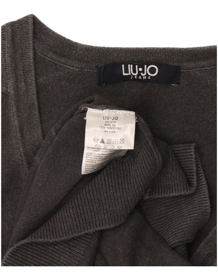 Liu Jo Herre cardigan sweater XL Grå Bomuld