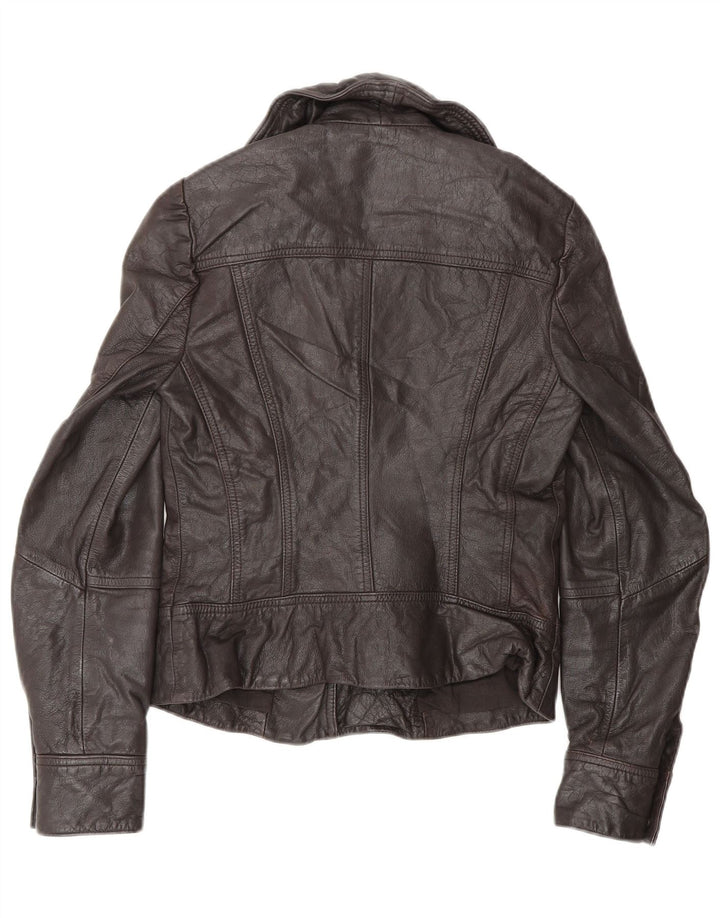 All Saints Dame Biker Jacket UK 8 Lille brunt læder