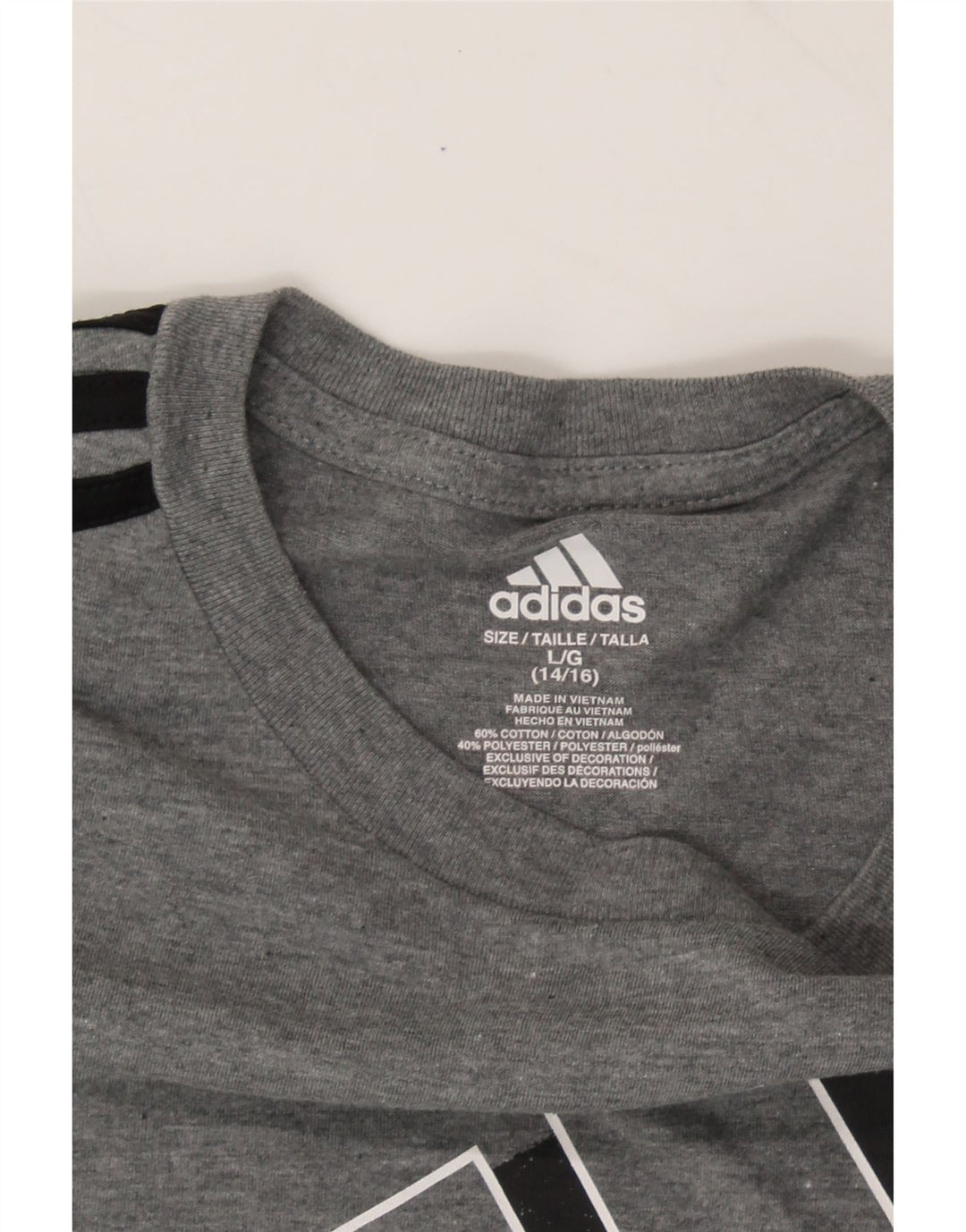 ADIDAS Boys Graphic Top Long Sleeve 12-13 Years Large Grey Cotton Vintage Adidas and Second-Hand Adidas from Messina Hembry 