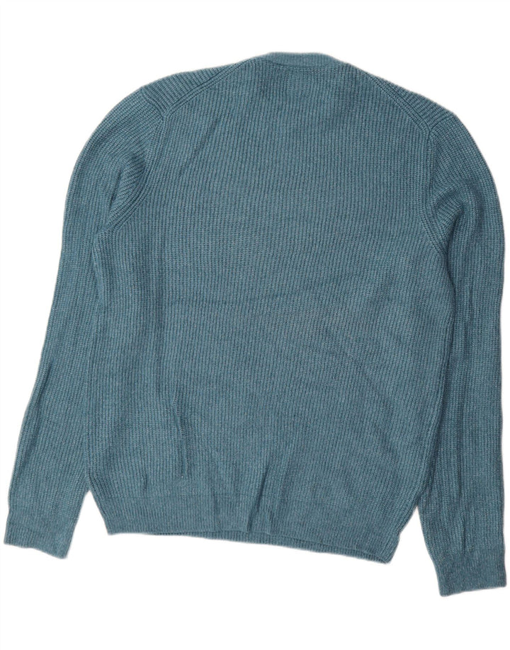 MARKS & SPENCER Herre sweater med rund hals XL blå polyamid
