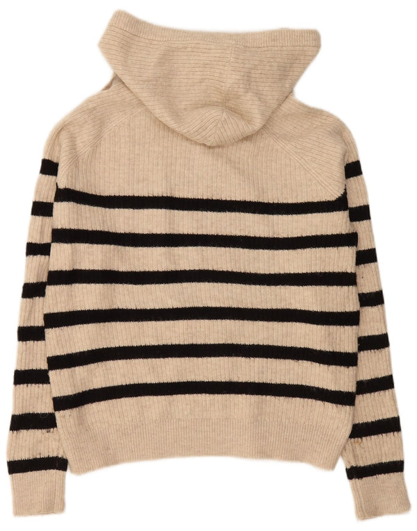 Marks & Spencer Dame Oversized Jumper Sweater UK 10 Lille Beige Stribet