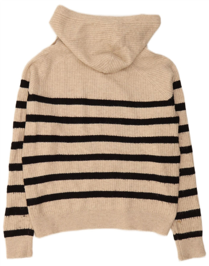 Marks & Spencer Dame Oversized Jumper Sweater UK 10 Lille Beige Stribet