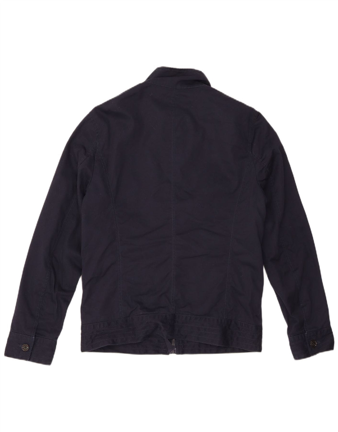 ZARA Herre Military Jacket UK 40 Large Navy Blue Polyester