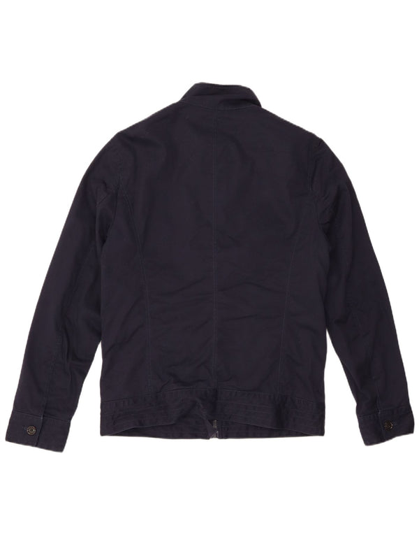 ZARA Herre Military Jacket UK 40 Large Navy Blue Polyester