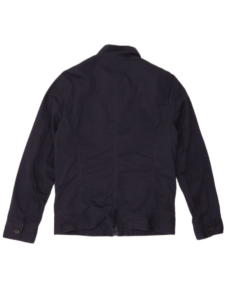 ZARA Herre Military Jacket UK 40 Large Navy Blue Polyester