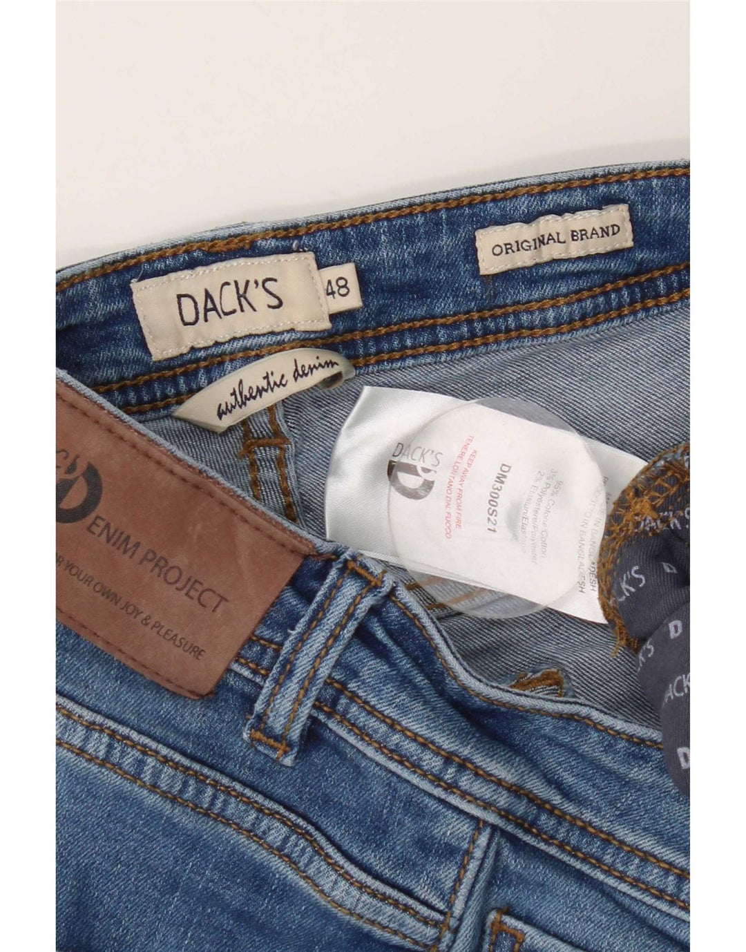 Dacks Herre Slim Jeans IT 48 Medium W32 L27 Blå Bomuld